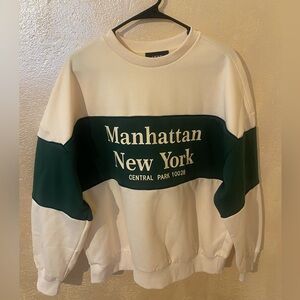 Oversized Cider Crewneck - Green & White